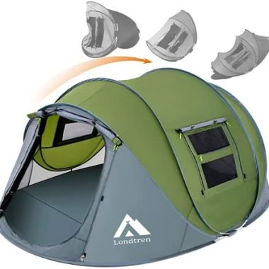 4 Person Easy Pop Up Tent Waterproof Automatic Setup 2 Doors-Instant Family Tents for Camping Hiking & Traveling