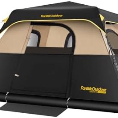 FanttikOutdoor 4-10 Person Instant Cabin Tent – Quick Setup, Rainfly & Windproof