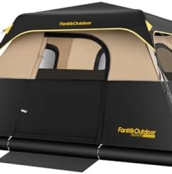 FanttikOutdoor Camping Tent 4/6/8/10 Person Instant Cabin Tent Setup in 60 Seconds with Rainfly & Windproof Portable with Carry Bag for Family Camping & Hiking